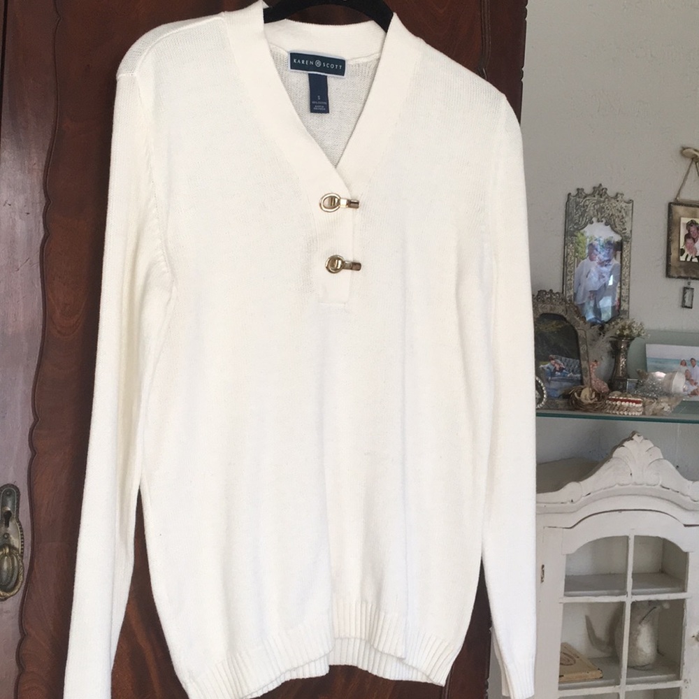 Karen Scott white sweater - Picture 2 of 3